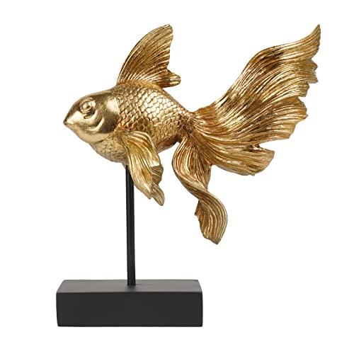 Figura Decorativa Guichifun Estatua Pez Dorado 10.25x5x11 in