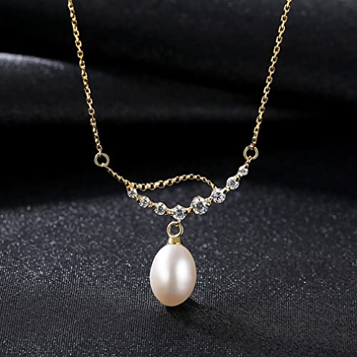 Collier ras du cou en perles naturelles blanches et noires 8-9mm femme