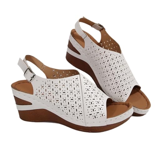 Hollow Breathable Wedge Sandals For Women Summer Fashion Thick Sole Beach Shoes Woman