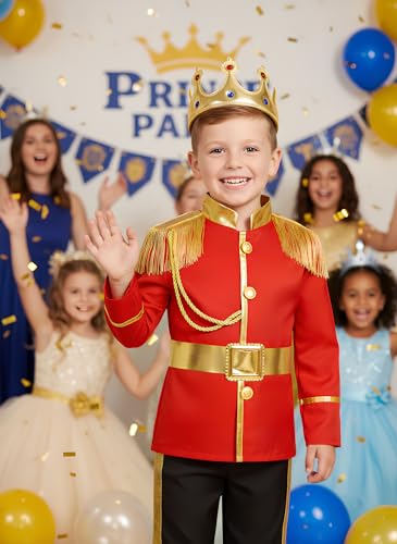 Disfraz completo príncipe para niños 9-10 años rojo miniatura 3