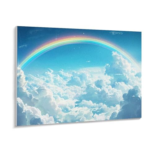 数字油絵 ラッセン 白い雲にかかる虹 デジタル油絵 数字キットによる絵画 DIY絵 手塗り 魅惑的な色彩の風景 魅力的な色の空 数字キット塗り絵 壁飾り ホーム オフィス装飾 数字塗り絵 手工芸 初心者 大人 子供 贈り物 50×40cm