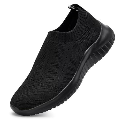 Image of konhill Womens Slip On Sneakers Lightweight Knit Walking Shoes