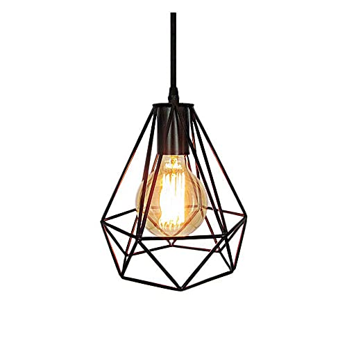 Lampe en fer forgé suspendue pour plafond style cage d'oiseau antique