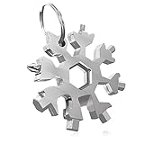 ❄ [Multiherramienta que ahorra espacio] ⚙ La ​​herramienta manual es pequeña (6 cm de diámetro), pero no demasiado pesada (65 g) y se conecta a un llavero o mochila con los mosquetones y llaveros incluidos. Se puede utilizar en viajes, aventuras al aire libre, deportes, campamentos, rescates, etc.