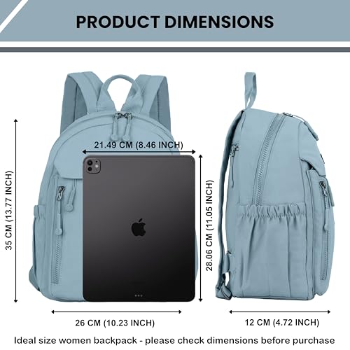 Image of Women Backpack for College, Office, Travel, Daily Use, Outdoor, Lightweight Water Resistant Nylon Stylish Daypack Bag with Multiple Pockets, Adjustable Straps, Durable Zipper