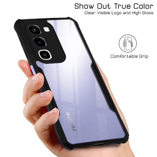 Image of Jkobi Hybrid Back Cover Case for Realme P4R 5G | Realme Narzo 100X 5G (Shockproof with Polycarbonate Clear Panel | Professional Black)