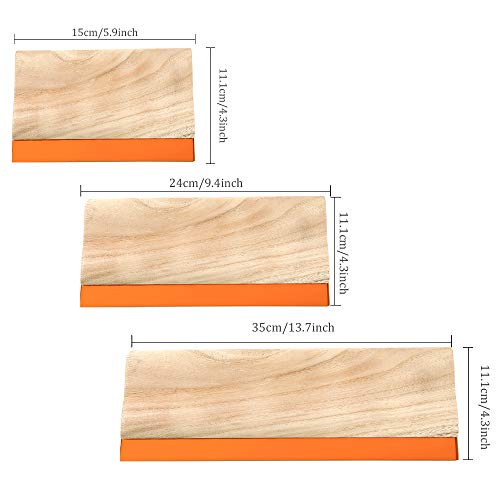 Image of Caydo 3 Sizes Wooden Screen Printing Squeegee, 75 Durometer Ink Scraper
