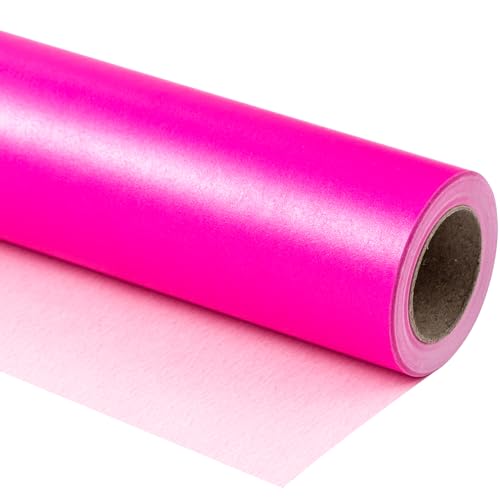 RUSPEPA Hot Pink Mattes Geschenkpapier Minirolle einfarbiges Perlglanzpapier perfekt für Hochzeit Geburtstag Weihnachten Babyparty 43 2 cm x 10 m