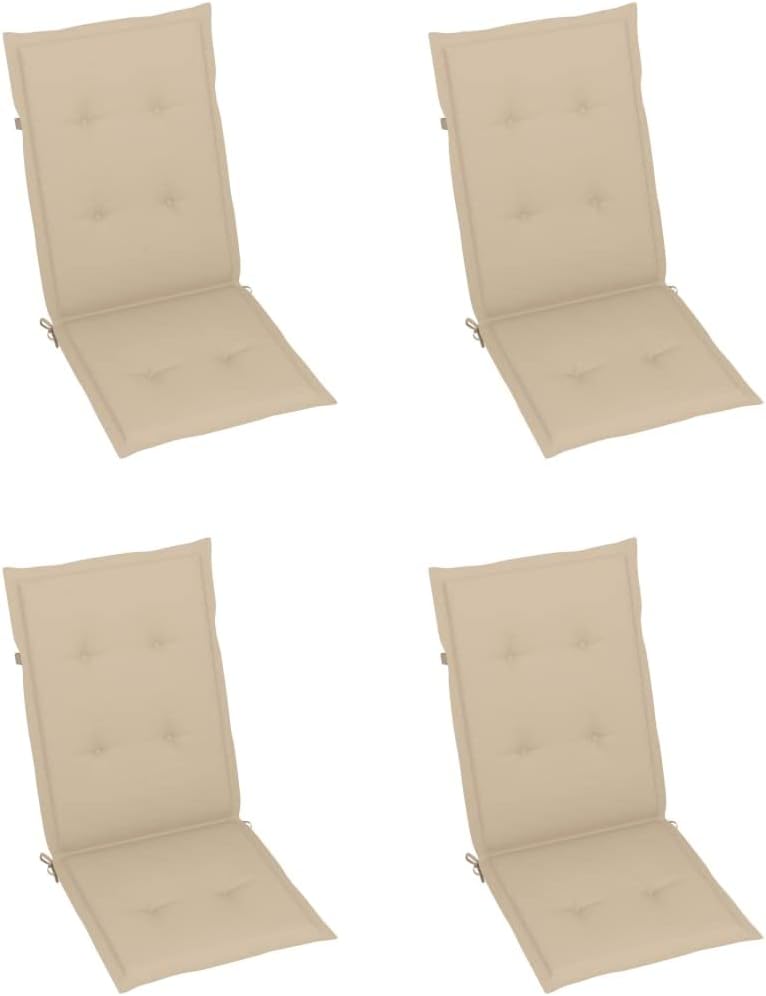 Tall Beach Chair Chairs Lounge Chair with face holePatio Reclining Chairs 4 pcs with Cushions Solid Acacia WoodSuitable for Garden Patio Living Room