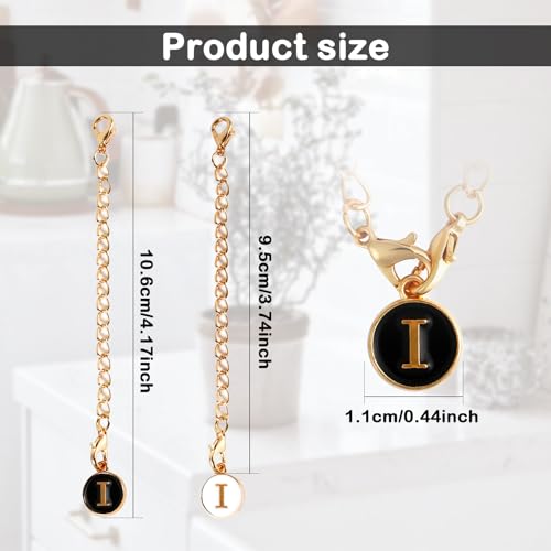 NQEUEPN 2pcs Letter Pendant Accessories for Stanley Cup Initial Letter Handle Personalized Name ID Alphabet Pendant Chain for Stanley Tumbler (Letter I) - Image 2