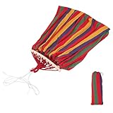 NUOBESTY Hamaca Doble de Lona Rayada Antivuelco con Broche de Pato Rojo para Interior y Exterior Resistente y Portátil para Camping Senderismo Playa y Jardín