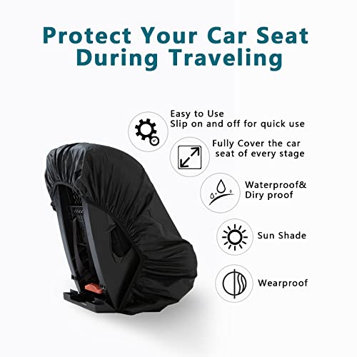 Image of Car Seat Cover for Air Travel, Car Seat Travel Bag for Gate Check, Sun Shade, Waterproof, Dustproof & Abrasionproof, Covers and Blocks Out Heat & Sun| Baby Travel Accessories (Green)