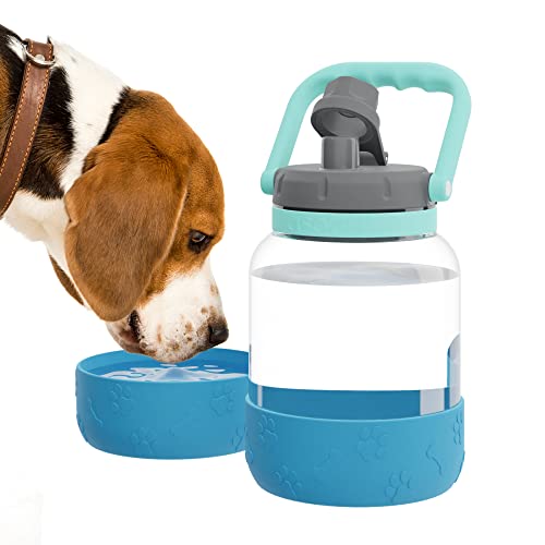 asobu Barkley Dog Tritan Bottle 50 Ounce with a Detachable Silicone Bowl (Blue) [Video Game] [video game]