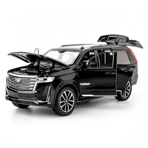 1:24 Escalade SUV Car Model, Alloy Pull Back Toy Car Diecast Toy Vehicle with Sounds&Lights for Kids and Adults, Model Cars Gift Black