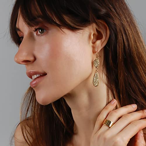 Simulated Druzy Dangle Earrings for Women - Gold, Silver, or Rose Gold Tone Boho Earrings for Women2