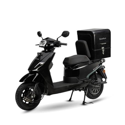 Image of Quantum Bziness X Electric Scooter | NMC Battery Pack | 105 km Range | Bluetooth, USB & Digital Display | 60 km /h Top Speed | Black | Advance Booking for Ex-Showroom