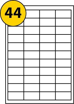 LABELS4U 500 Sheets A4, 44 Label per Sheet, Size 50 x 25mm (22000 Labels)