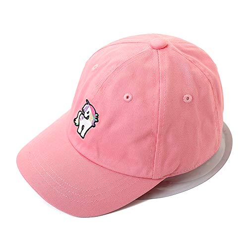 Julerwoo Kids Girls Unicorn Baseball Cap Pink Cotton Sun Hat For 3-12Y (Pink Unicorn) #TOP2