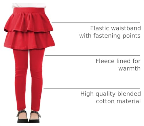 Image of KEREDA Girls Leggings Ruffle Skirt School Uniform Pants Kids Clothes