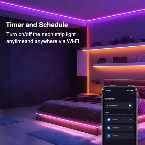 Tira de luces Smart Neon Ligency RGBW 16.4 pies con Alexa miniatura 4