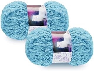 2x50G Pink Skeins Soft Fur Yarn Fuzzy Fur Yarn Chunky Fluffy Faux Fur Yarn Eyelash Yarn Cream Fur Yarn, Crochet Yarn for Jumpers, Baby Garments, Furnishings, Weaving, Knitting & Crochet