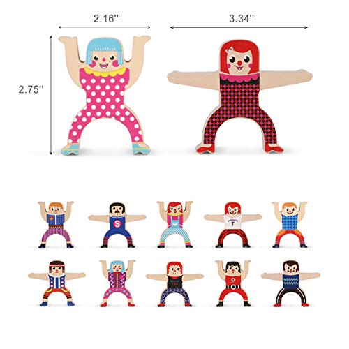 Bessentials Wooden Stacking Toys, Montessori Toys Wooden Toys Stacking Blocks - Wooden Blocks For Stacking - Toddler Toys With Storage Bag - Stacking Toys For Boys & Girls, 12 Pcs. #TOP1