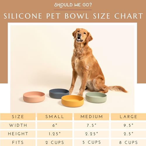 Should We Go? Dog Water Bowl - The Perfect Dish No-Spill, Less Mess Non-Tippable Water & Food Bowl, Pure Silicone with Suction Cup Fits 8 Cups 9.5" Across x 2.5" Tall, Ideal for All Pets, Large-Spruce by Should We Go? - Image 4