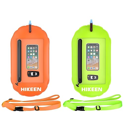 Hikeen Swim Buoy -Waterproof Touchscreen Storage Space, Swim Safety Float w/Adjustable Waist Belt for Open Water Swimmers and Triathletes -Be Bright,Be Safer & Be Seen by Hikeen - Used condition - US$28.95