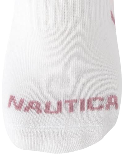 Image of Nautica Womens High Quarter Socks Moisture Wicking Cushioned Socks, 6 Pack | Dri-Motion Moisture Wicking Stretch Fabric, Cushioned Key Areas, Reinforced Heel and Toe, High Quarter Cut, Shoe Size 4-10