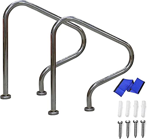 Barandal para piscina de acero inoxidable con cubierta azul miniatura 1