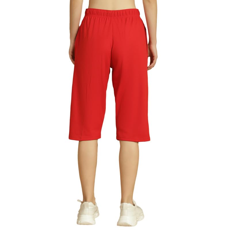 Image of Mack Jonney Solid Regular Fit Polyster Lycra Capri for Women-P