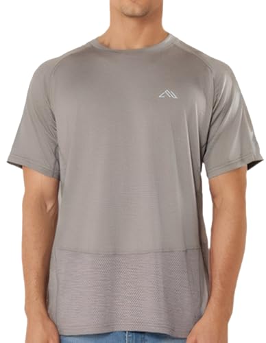 LEADHALO 108% Merino Wool Gym T Shirts for Men, Breathable Athletic Workout Short Sleeve Tee, Moisture Wicking T-Shirts for Running Hiking and Travelling (Gray, M
