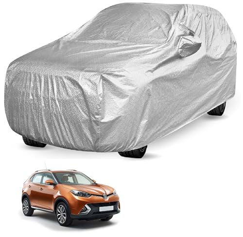 Image of Auto Hub Waterproof Car Cover Compatible with MG GS with Mirror Pocket, Soft Cotton Lining, Waterproof GS Car Cover- Metallic Silver