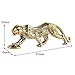 IEUDNS Brass Cheetah Figurine Statue Simulation Animal Sculpture Miniatures Retro Crafts for Cafe Living Room Bookcase Shelf Centerpiece Ornament