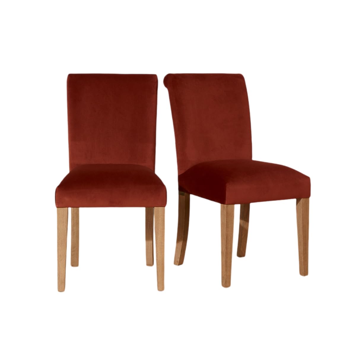 Robin des bois - Helena : Lot de 2 chaises en hévéa et Tissu Gris