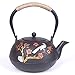 Q-HL Théières En fonte japonaises théière Théière en fonte avec infuseur amovible Bouilloire 1.2L de style japonais Tetsubin |Bouilloire en fonte pour garder le thé au chaud |Bouilloire en fer à motif