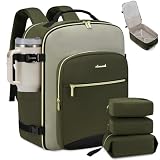 LOVEVOOK Large Travel Backpack for Women & Men, 40L Carry on Backpack for Airplanes, TSA Personal Item Travel Bag fits 17" Laptop, Waterproof Travel Essentials Airline Approved with 3 Packing Cubes
