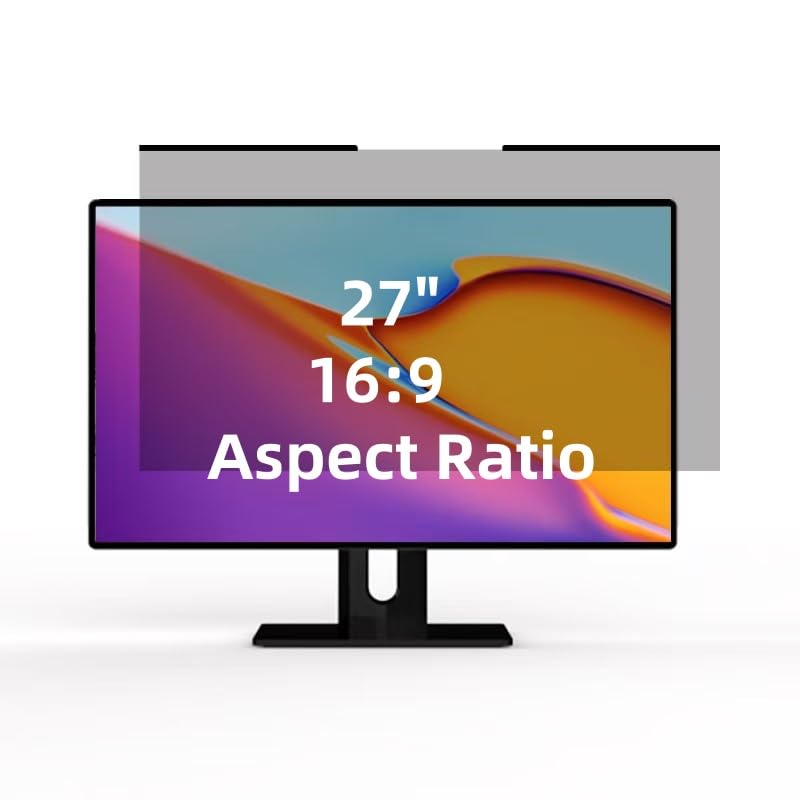 1 Pack Magnetic Privacy Filter for 27-inch 16:9 Widescreen Monitor - Removable Anti-Glare, Anti-Blue Light & Anti-Scratch Screen Protector