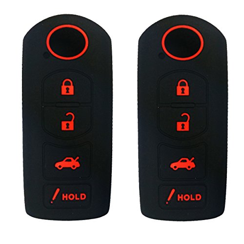 mazda key fob case - 2Pcs Coolbestda Silicone Smart Key Fob Cover Case Remote Skin Keyless Jacket Holder Protector for 2019 2018 2017 2016 2015 Mazda 3 6 8 CX3 CX5 CX7 CX9 MX5 SPEED3