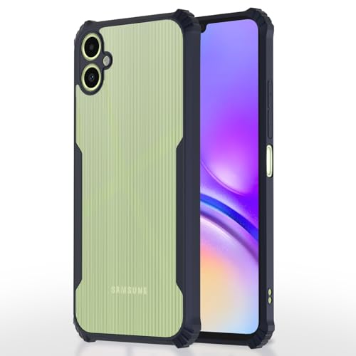 Image of Pikkme Crystal Clear Transparent Back Cover | Ultra Hyrbid | Full Camera Protection | Raised Edge | Bumper Case for Samsung Galaxy A06 (Blue)