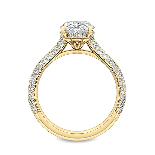 1-5 Carat (ctw) White Gold Oval,Round Cut LAB GROWN Diamond Vintage Engagement Ring (Color D-E Clarity VS1-VS2)2