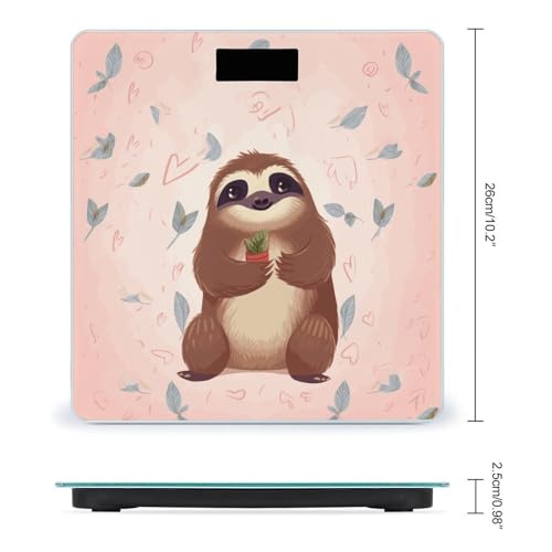 Báscula Digital Cute Sloth en Vidrio Templado miniatura 2