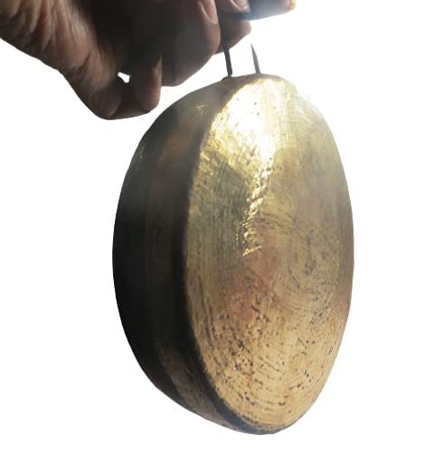 ORIVILLE Brass Percussion Pooja Bell/Gong Bell Ghanta with Stick for Puja, Home Temple, School Institute (7 inches Diameter) - Image 5 thumbnail