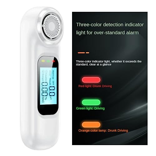 Image of Alcohol Tester Breath Analyzer Professional Alcohol Testing Machine with LCD Digital Display, USB Rechargeable Portable Alcohol Detector Breathalyzer High Precision Audible Alert (Model S-21)