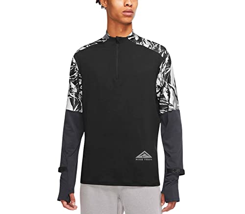 Nike Men's Dri-Fit Element 1/2- Zip Trail Running Top (X-Large, Black)