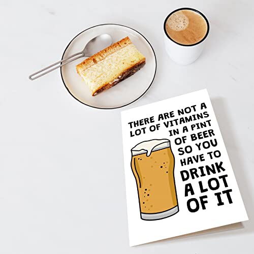 Funny Beer Greeting Card, Birthday Greeting Card For Men Friend Dad Grandpa Uncle, Congratulations Card, Celebration Card, You Have To Drink A Lot Of Beer #TOP3