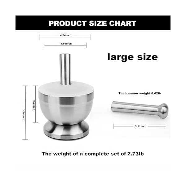 Stainless-Steel-Mortar-and-Pestle-Set-Spices-Herbs-Grinder-for-Kitchen-Lab-Safely-188-Steel-CrusherLarge Stainless-Steel-Mortar-and-Pestle-Set-Spices-Herbs-Grinder-for-Kitchen-Lab-Safely-188-Steel-CrusherLarge