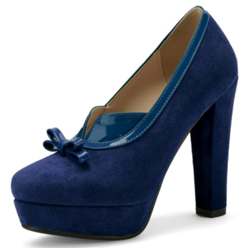 Image of SHODENSE Women Vintage Chunky Platform Loafers Pumps Tassel Round Closed Toe Slip On Suede Block High Heel Dress Loafer Shoes Buckle Strap Oxford Loafers Fringe Pump Dressy Chic Sexy Y2k 4-11 M US