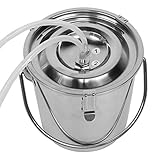 NestNiche Ordeñadora De Cabras, Máquina De Leche De 3 litros, Ordeñadora Automática Eléctrica para Cabras con Motor Ajustable, Cubo Inoxidable Portátil, para Ganado(EU)