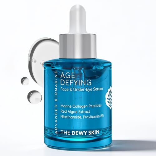 Image of Marine Collagen Peptides Face & Eye Serum with Niacinamide & Provitamin B5 | For Wrinkles, Fine Lines, Dark Circles & Firmness | Age Defying Serum by The Dewy Skin, 30ml